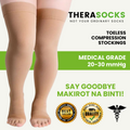 THERASOCKS Medical Grade Compression Stockings for Varicose Veins | 20-30mmHg - Open Toe